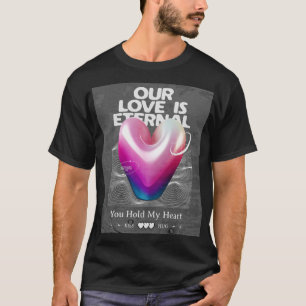 "Een romantisch 3D-Cartoon-paar dat een hartvorm r T-shirt