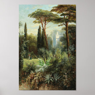Een romantisch kasteelpark   Franz Xaver Birkinger Poster