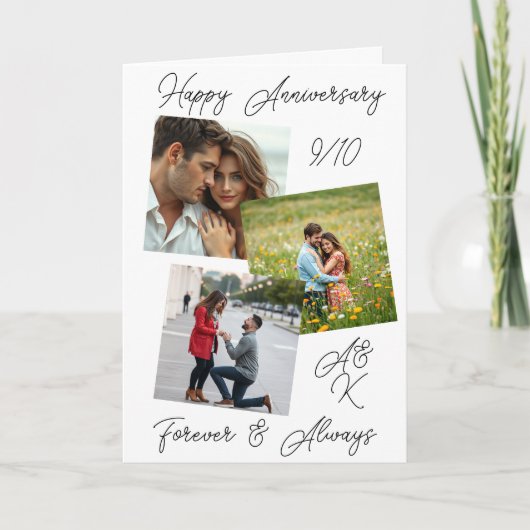 Een romantische foto template bruiloft Jubileum Kaart (Voorkant)