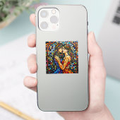 Een romantische omhelzing | Mozaïek Vrouwen AI Art Sticker (Telefoon)
