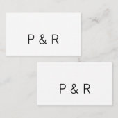 Een romantische partner die een paar initialen let visitekaartje (Voorkant / Achterkant)