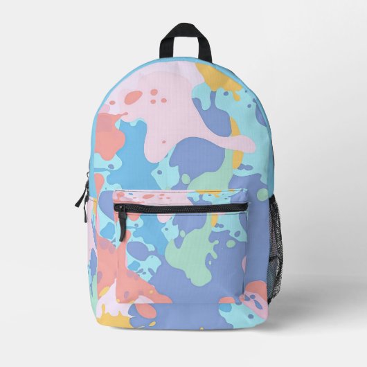 Een rommelig patroon van vlekken verf bedrukte rugzak (Voorkant)