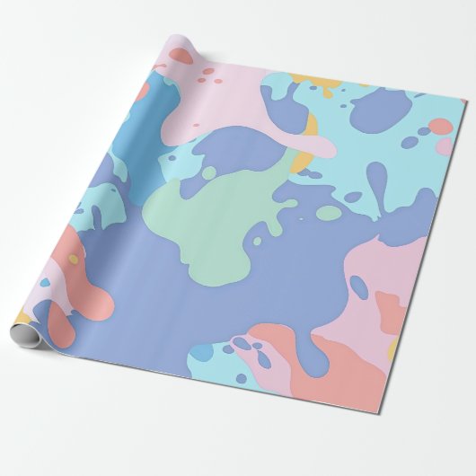 Een rommelig patroon van vlekken verf cadeaupapier (Uitgerold)