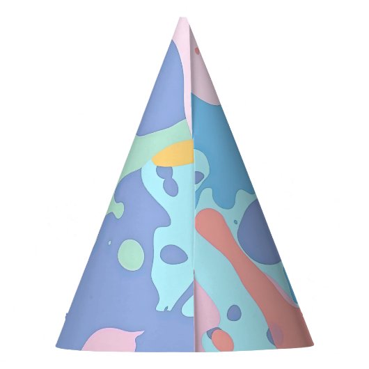 Een rommelig patroon van vlekken verf feesthoedjes (Achterkant)