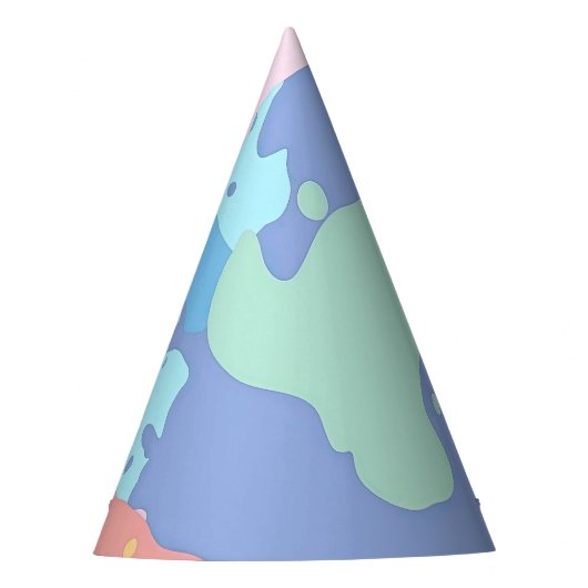 Een rommelig patroon van vlekken verf feesthoedjes (Voorkant)