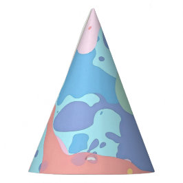 Een rommelig patroon van vlekken verf feesthoedjes