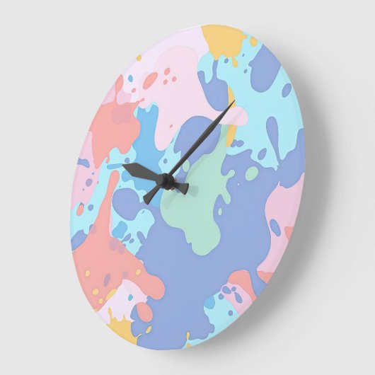 Een rommelig patroon van vlekken verf grote klok (Hoek)