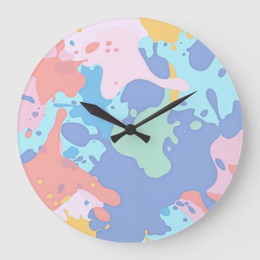 Een rommelig patroon van vlekken verf grote klok (Voorkant)