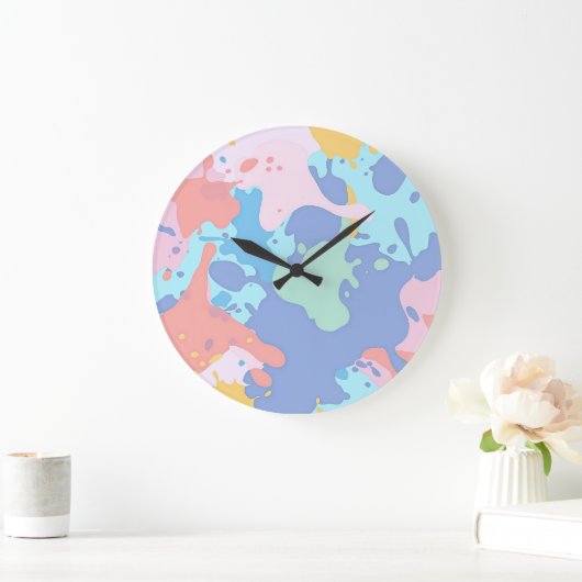 Een rommelig patroon van vlekken verf grote klok (Huis)