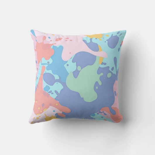 Een rommelig patroon van vlekken verf kussen (Achterkant)