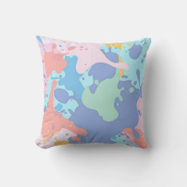 Een rommelig patroon van vlekken verf kussen