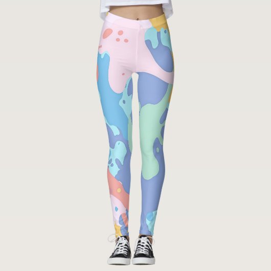 Een rommelig patroon van vlekken verf leggings (Voorkant)