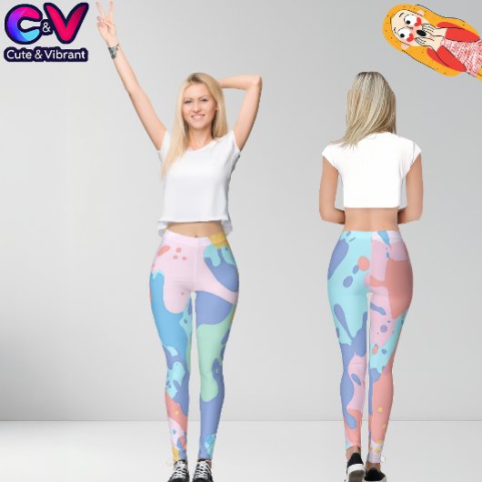 Een rommelig patroon van vlekken verf leggings