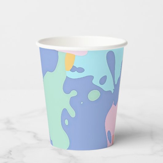 Een rommelig patroon van vlekken verf papieren bekers (Achterkant)