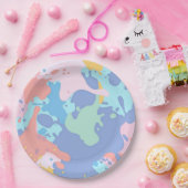 Een rommelig patroon van vlekken verf papieren bordje (Feest)