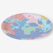 Een rommelig patroon van vlekken verf papieren bordje (Gekanteld)