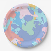 Een rommelig patroon van vlekken verf papieren bordje (Voorkant)