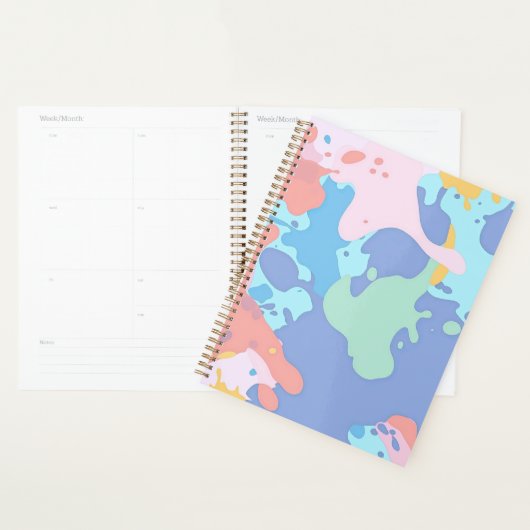 Een rommelig patroon van vlekken verf planner (Display)