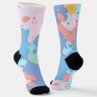 Een rommelig patroon van vlekken verf sokken