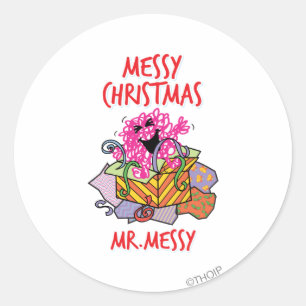 Een rommelige kerst ronde sticker