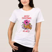Een rommelige kerst Tri-Blend shirt (Voorkant)