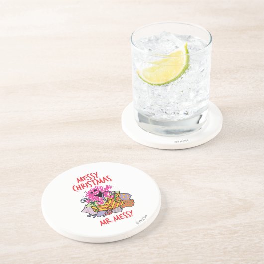 Een rommelige kerst zandsteen onderzetter (Zijkant)