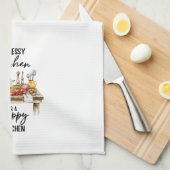 Een rommelige keuken is een gelukkige keuken theedoek (Quarter Fold)