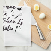 Een rommelige keuken is een gelukkige keuken theedoek (Quarter Fold)