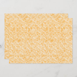 Een rond tapijt met een levendige mix van geel en  bedankkaart