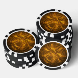 Een ronde pokerchip met een zwart-witte rand