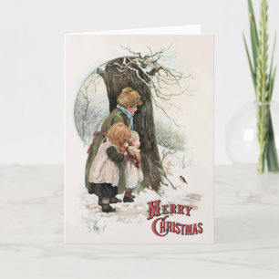 Een ronde Robin - Vintage Kerstmis door H. M. Benn Feestdagen Kaart