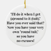 Een ronde set keramisch ornament (Achterkant)