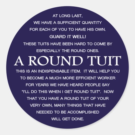 Een ronde set ronde sticker (Voorkant)