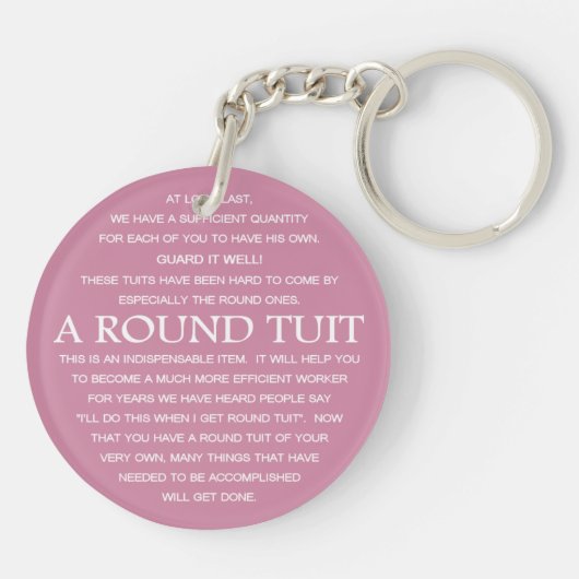 Een ronde set sleutelhanger (Achterkant)