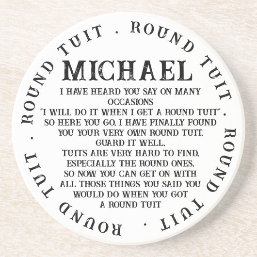 Een ronde set zandsteen onderzetter (Voorkant)