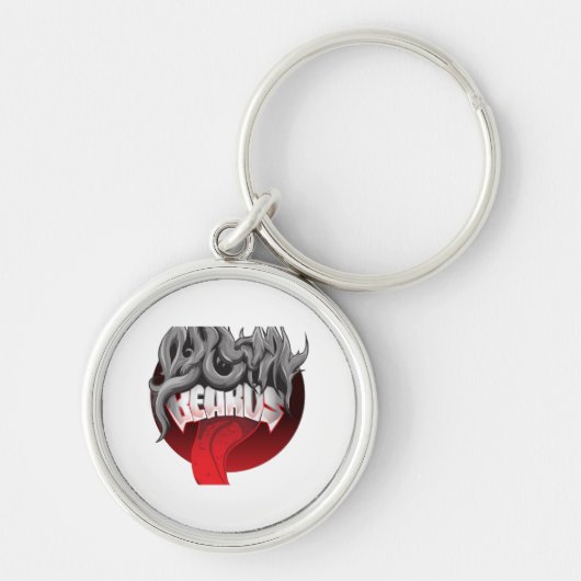 Een ronde sleutelhanger met een ontwerp (Voorkant)