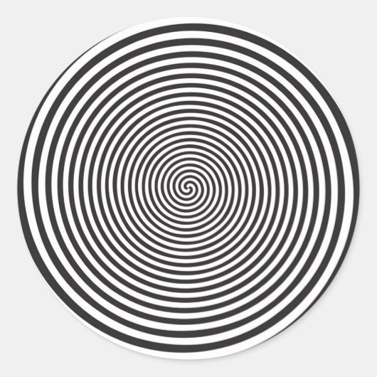 Een ronde spiraal in zwart ronde sticker (Voorkant)