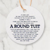 Een ronde tas bedankjes labels (Achterkant)