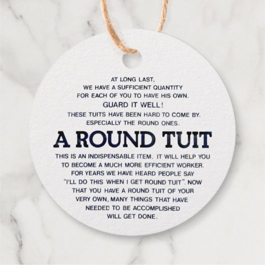 Een ronde tas bedankjes labels (Achterkant)