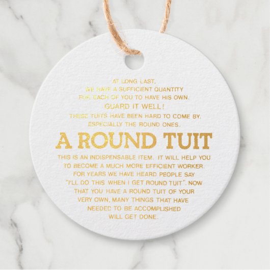 Een ronde tas bedankjes labels (Voorkant)