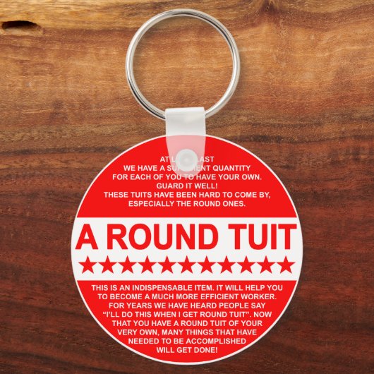 Een ronde trolleuning sleutelhanger (Voorkant)