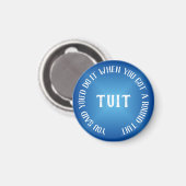 Een ronde Tuit humoristisch blauw verloop Magneet (Voorkant / Achterkant)