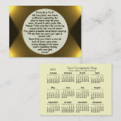 Een Ronde Tuit-kalender ~ Chubby Biz-kaart Visitekaartje (Voorkant / Achterkant)