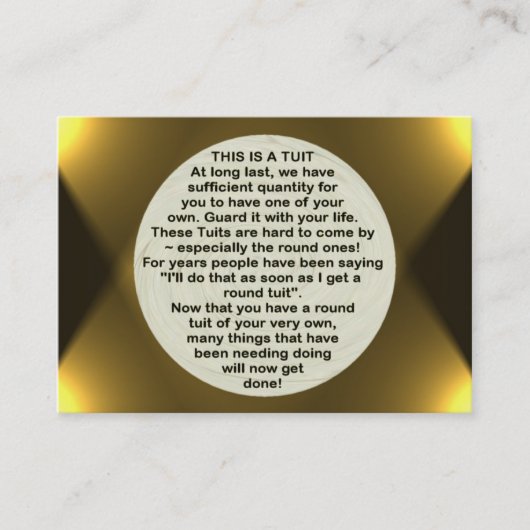 Een Ronde Tuit-kalender ~ Chubby Biz-kaart Visitekaartje (Voorkant)