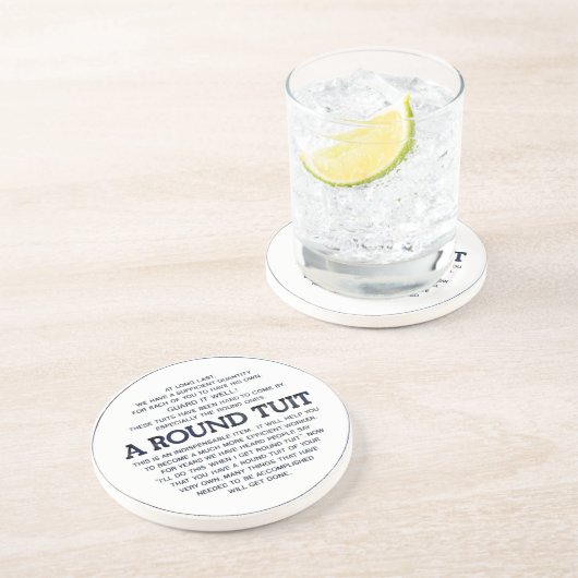 Een Ronde Tuit! Zandsteen Onderzetter (Zijkant)