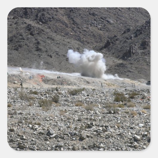 Een ronde van een AT-4 kleine raketwerper Vierkante Sticker (Voorkant)