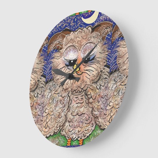 Een ronde wandklok, Schattige grappige grillige ui Grote Klok (Hoek)