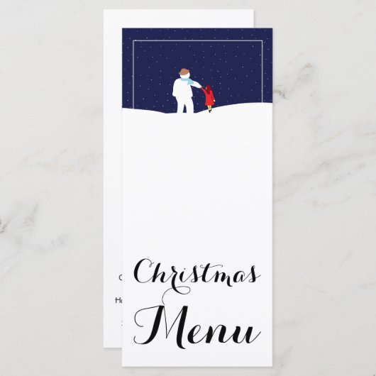 Een rondje met Snowman-kerstmenu Menu (Voorkant / Achterkant)