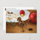Een rondje over Acorn elf die koekjes eet - Kerstm Briefkaart (Voorkant / Achterkant)