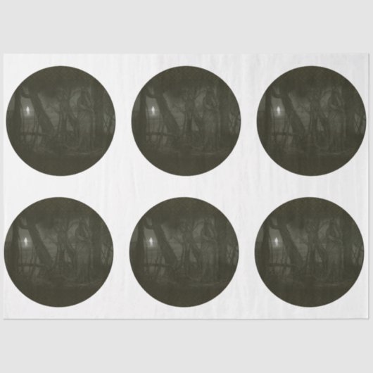 Een rondom ontwerp van de Gothische Halloween-reek Tissuepapier (Voorkant)